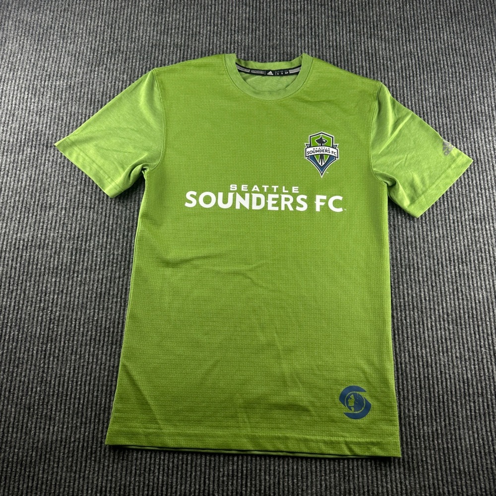 Adidas Seattle Sounders FC MLS Soccer T-Shirt Men Small Green 4692A Short Sleeve